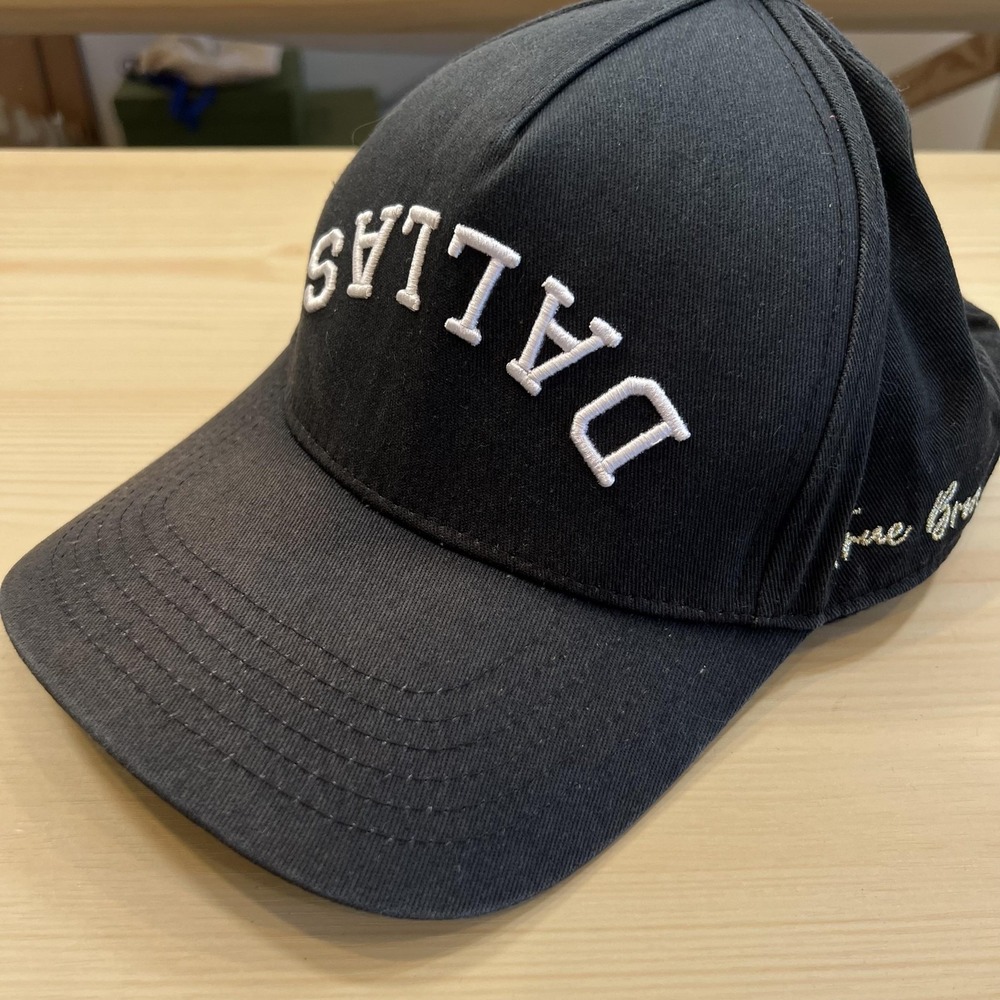 TRUE BRVND Hat Cap Snap Back Mens One Size Black Dallas City Logo Embroidered